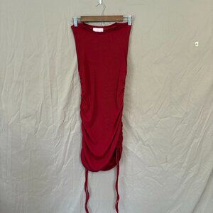 C+D+M Collections Red Stretchy Sleeveless Adjustable Ribbed Dress Women's Medium